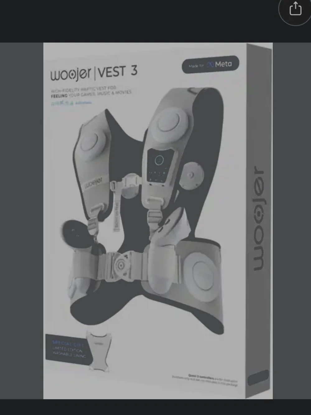 White and Black Haptic Vest 3 for VR, Games & Movies